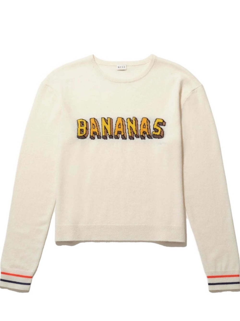 KULE Cream Crewneck Sweater with Yellow BANANAS Graphic